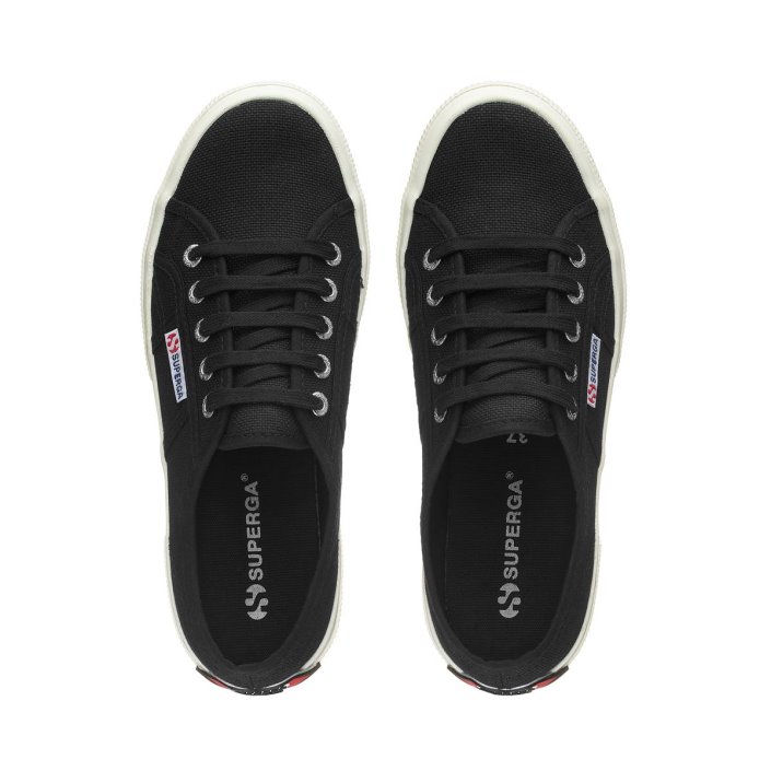 Superga Sale 2750 Multicolor Logo Black-Red Lips-Black