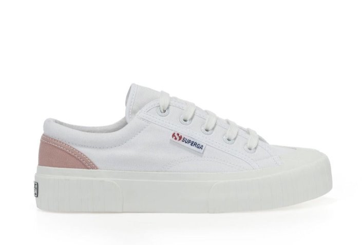 Superga Sale 2630 Stripe Padded White-Pink Dusty