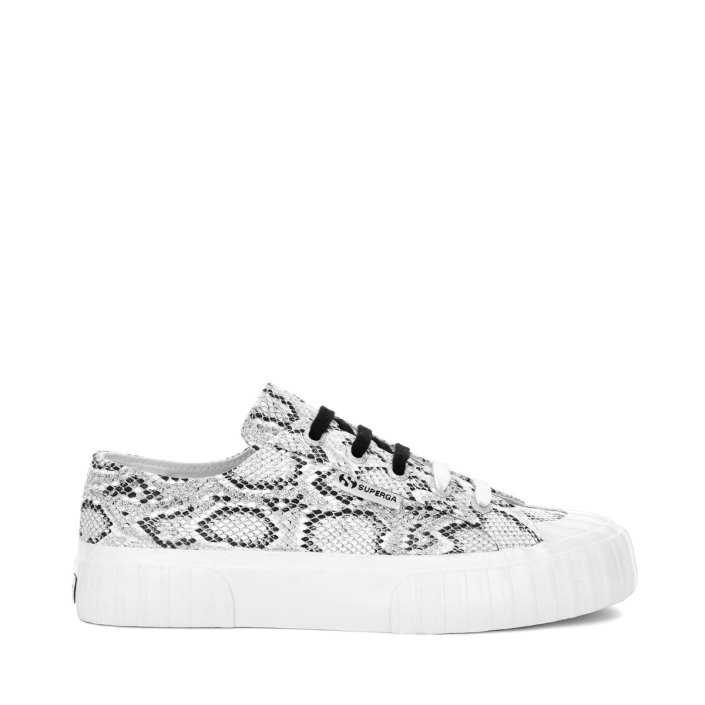 Superga Sale 2630 Stripe Snake White Black Snake