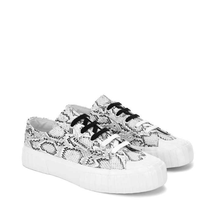 Superga Sale 2630 Stripe Snake White Black Snake