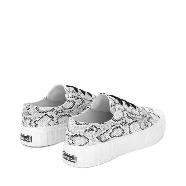 Superga Sale 2630 Stripe Snake White Black Snake