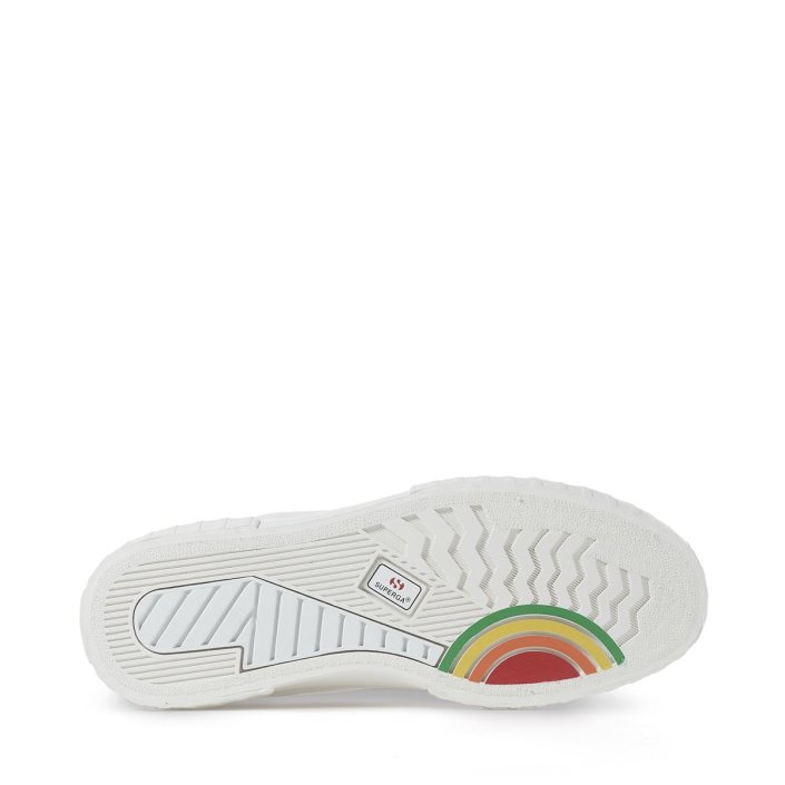 Superga Sale 2696 Stripe Multicolor Logo White Multicolor