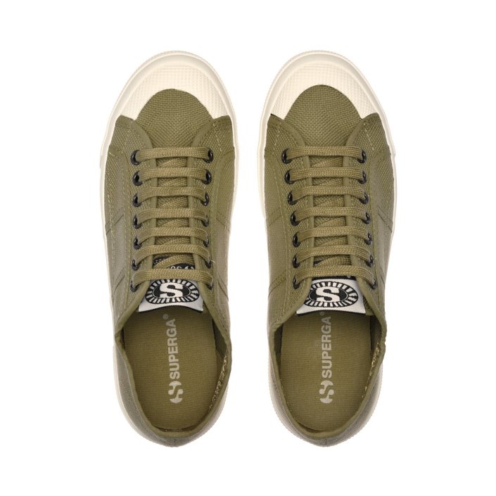 Superga Sale 2390 Military 7 Eyelets Green Tortora-White