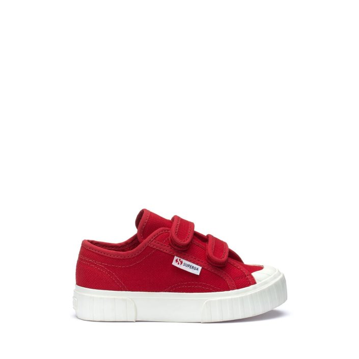 Superga Sale 2630 Kids Stripe Straps Red Flame