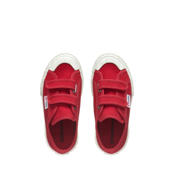 Superga Sale 2630 Kids Stripe Straps Red Flame