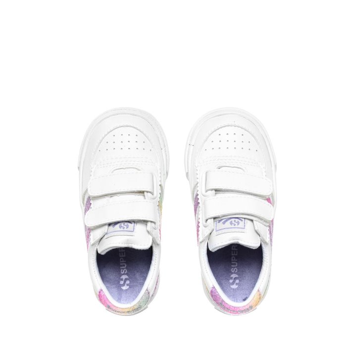 Superga Sale 2846 Kids Seattle Straps Iride White-Pink Pastel Multic