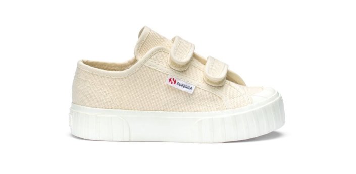 Superga Sale 2630 Kids Stripe Straps Beige Raw