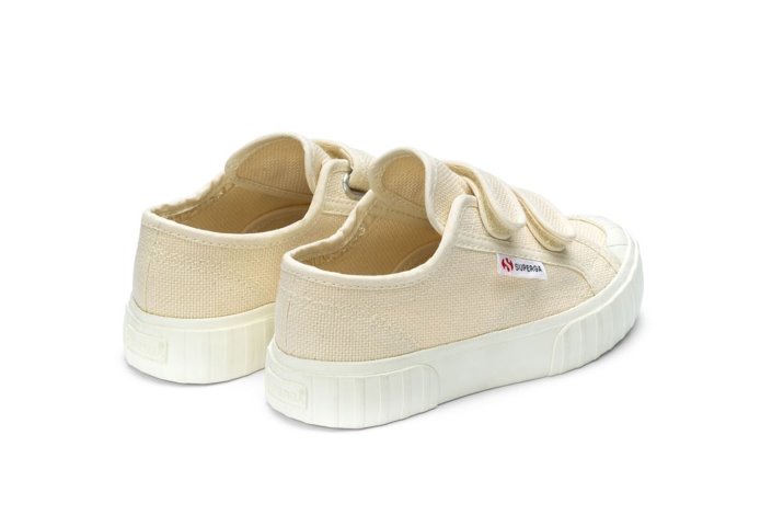Superga Sale 2630 Kids Stripe Straps Beige Raw