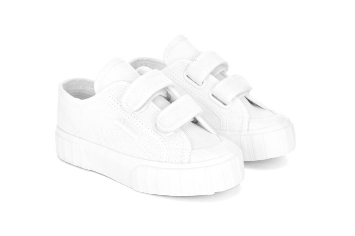 Superga Sale 2630 Kids Stripe Straps Total White-White