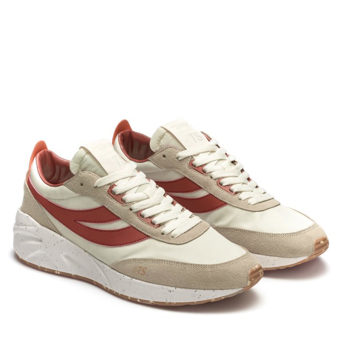 Superga Sale 4089 Training 9Ts Slim Vegan Faux Leather Brown Reddish-Orange Dusty-Gre