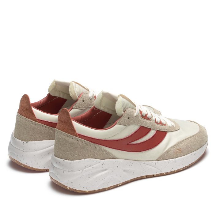 Superga Sale 4089 Training 9Ts Slim Vegan Faux Leather Brown Reddish-Orange Dusty-Gre