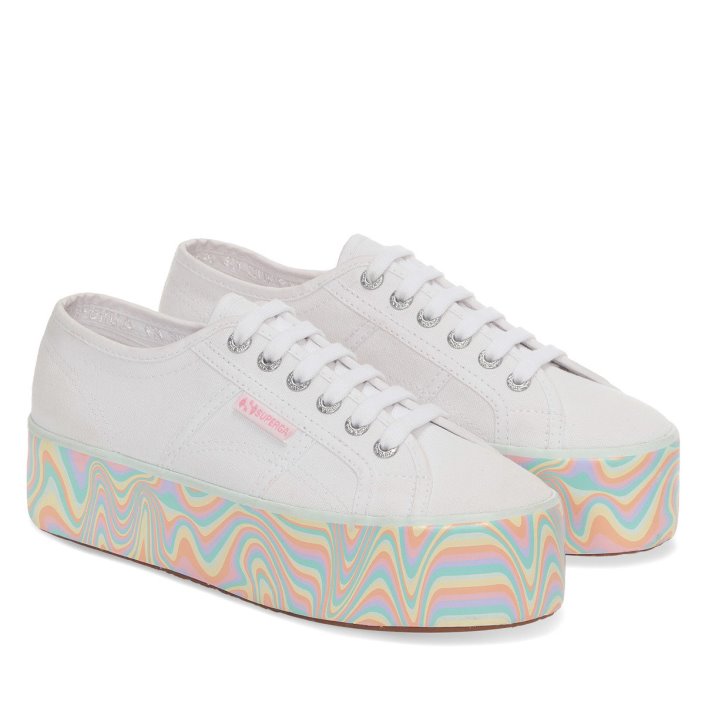 Superga Sale 2790 Multicolor Liquify Sole White-Multicolor Pastels