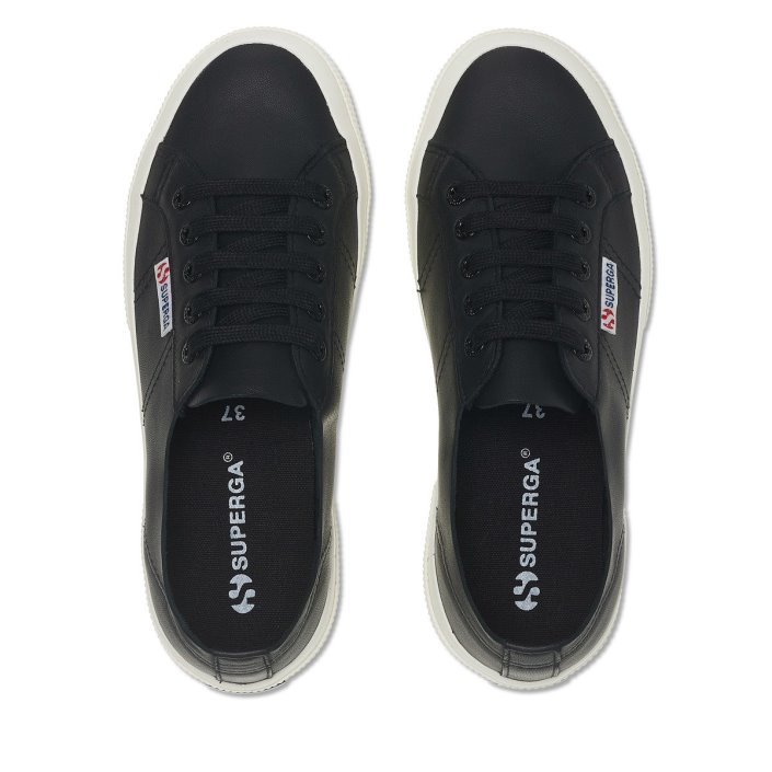 Superga Sale 2750 Unlined Nappa Black-F Avorio