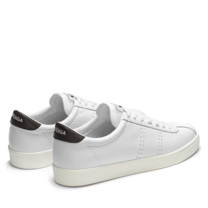Superga Sale 2843 Club S Comfort Leather White-Brown Plum-F Avorio