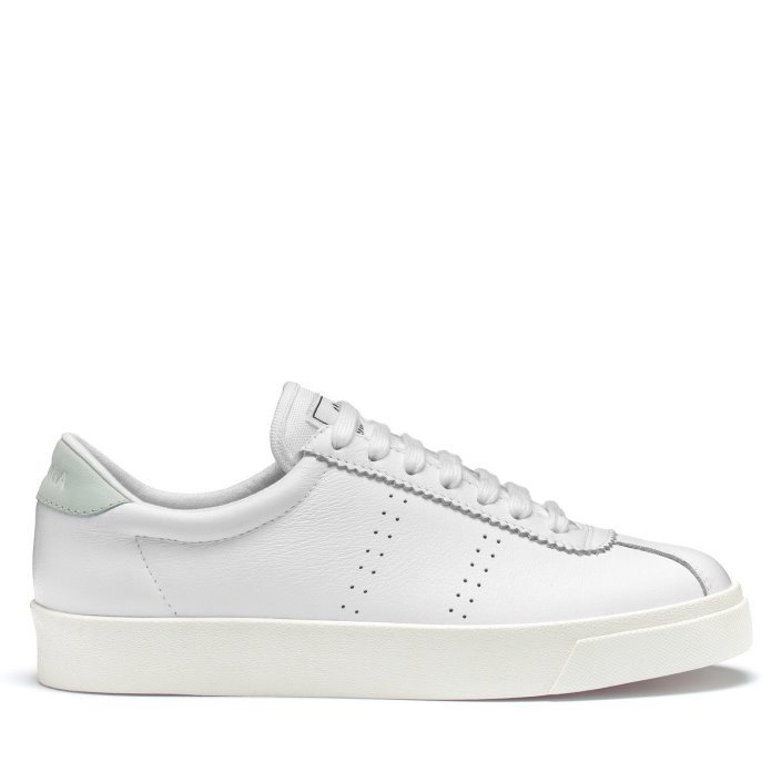 Superga Sale 2843 Club S Comfort Leather White-Azure Ice-F Avorio