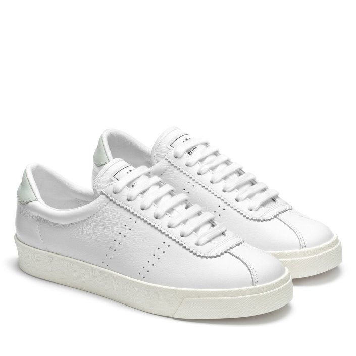 Superga Sale 2843 Club S Comfort Leather White-Azure Ice-F Avorio