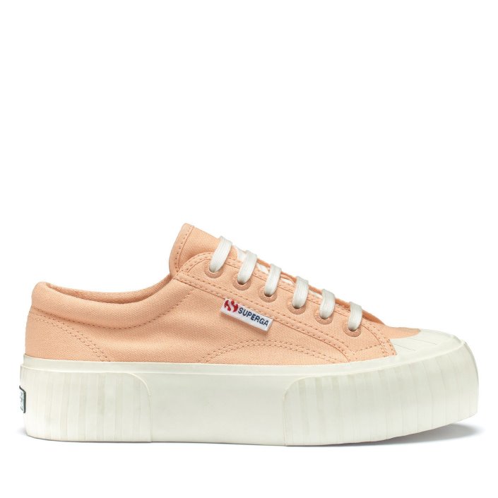 Superga Sale 2631 Stripe Platform Pink Peach-F Avorio