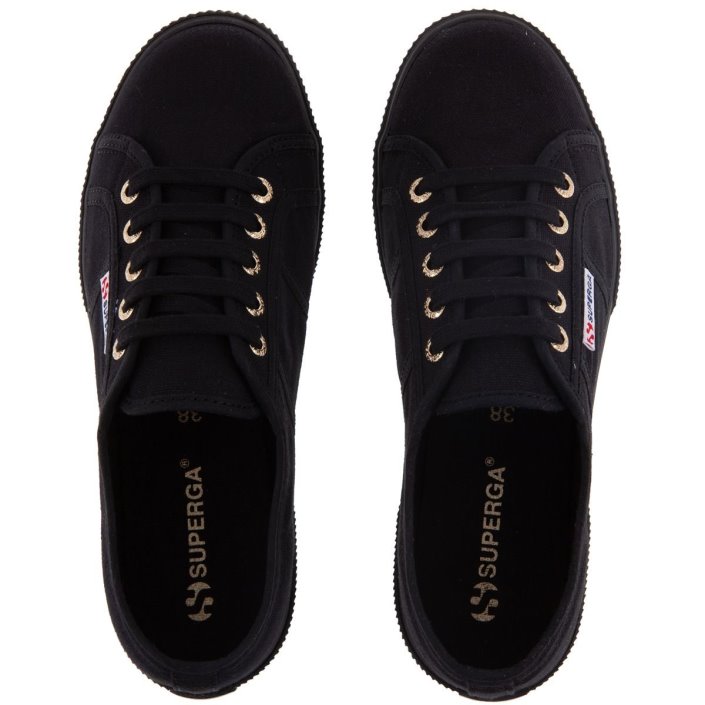 Superga Sale 2950 Cotu Black-Pale Gold