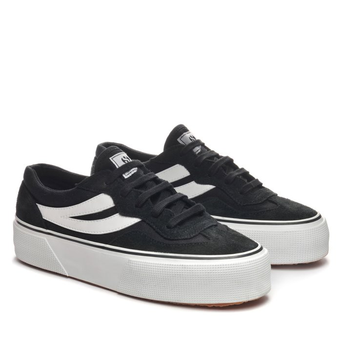 Superga Sale 3041 Revolley Colourblock Platform Black-White