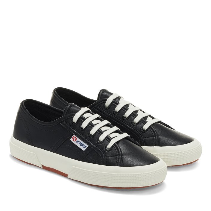 Superga Sale 2750 Vegan Leather Black-White Avorio