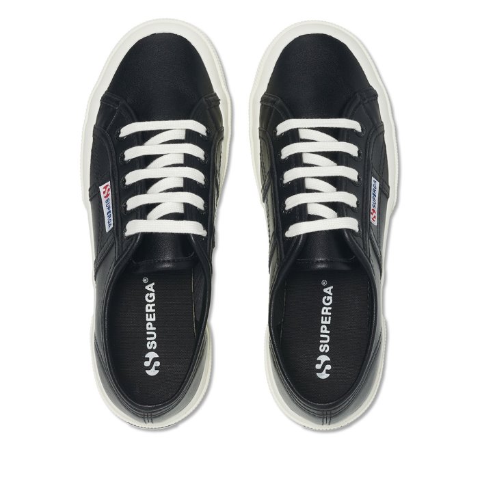 Superga Sale 2750 Vegan Leather Black-White Avorio