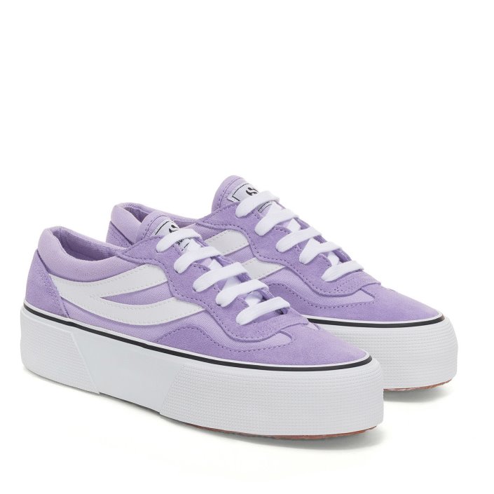 Superga Sale 3041 Revolley Colourblock Platform Violet Lilla-White