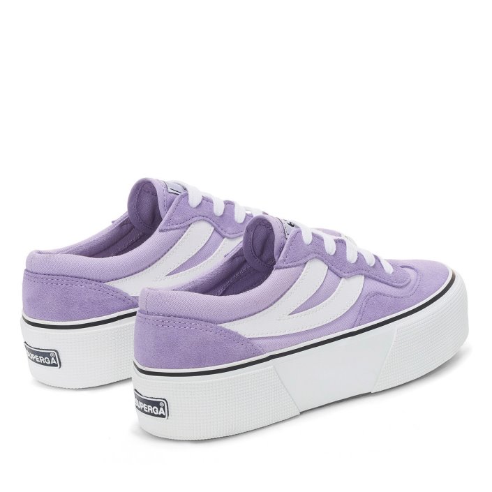 Superga Sale 3041 Revolley Colourblock Platform Violet Lilla-White