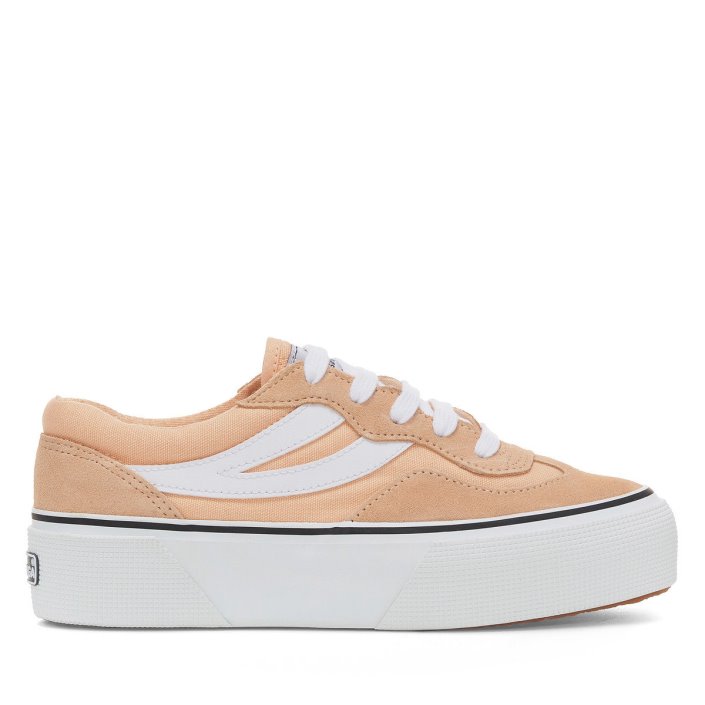 Superga Sale 3041 Revolley Colourblock Platform Pink Peach-White