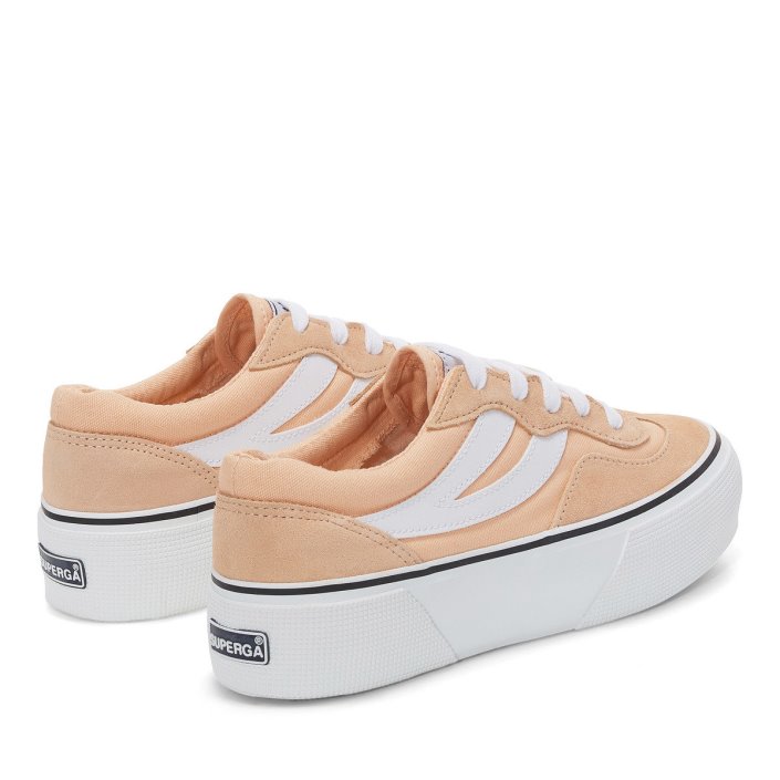 Superga Sale 3041 Revolley Colourblock Platform Pink Peach-White