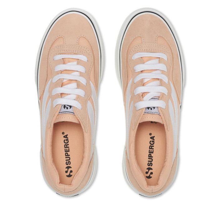 Superga Sale 3041 Revolley Colourblock Platform Pink Peach-White