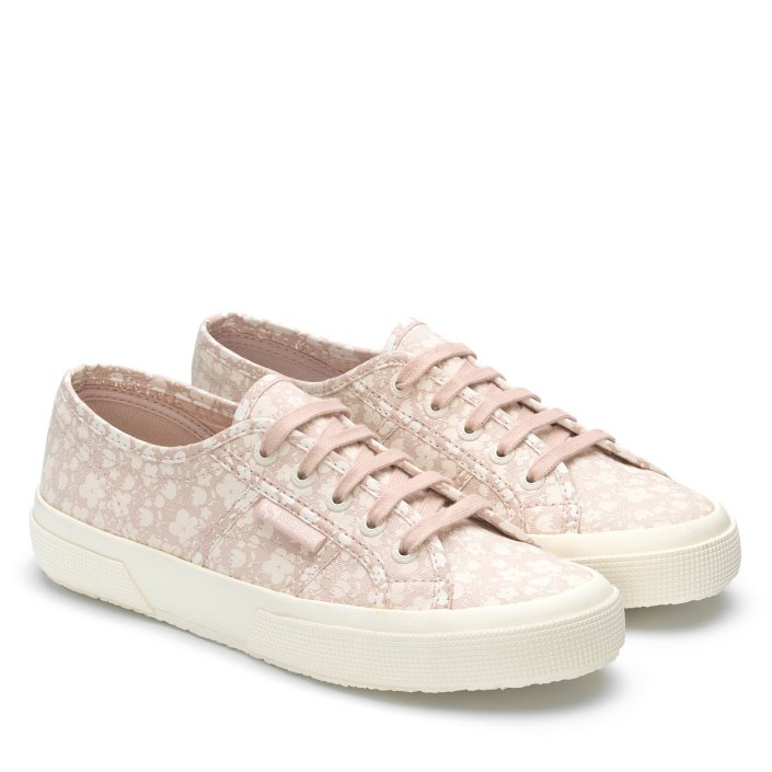 Superga Sale 2750 Flower Print White Avorio-Pink Skin