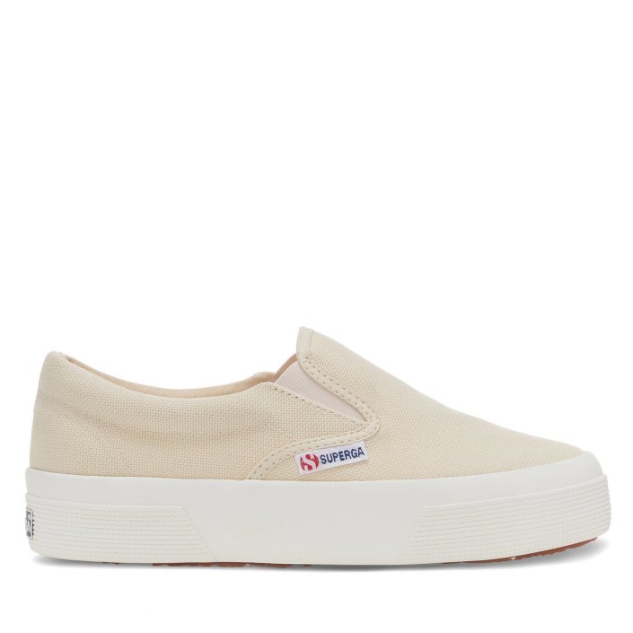 Superga Sale 2740 Platform Slip On Beige Lt Eggshell-F Avorio