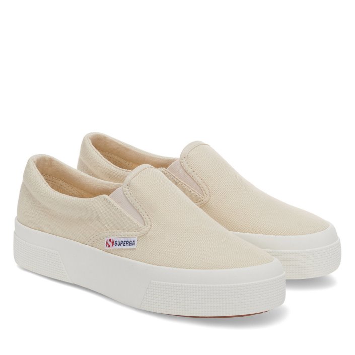 Superga Sale 2740 Platform Slip On Beige Lt Eggshell-F Avorio