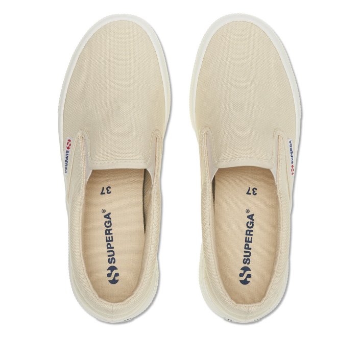 Superga Sale 2740 Platform Slip On Beige Lt Eggshell-F Avorio