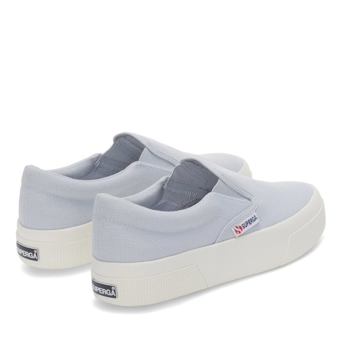 Superga Sale 2740 Platform Slip On Grey Lilla-F Avorio