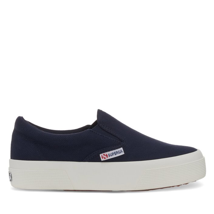 Superga Sale 2740 Platform Slip On Navy-F Avorio