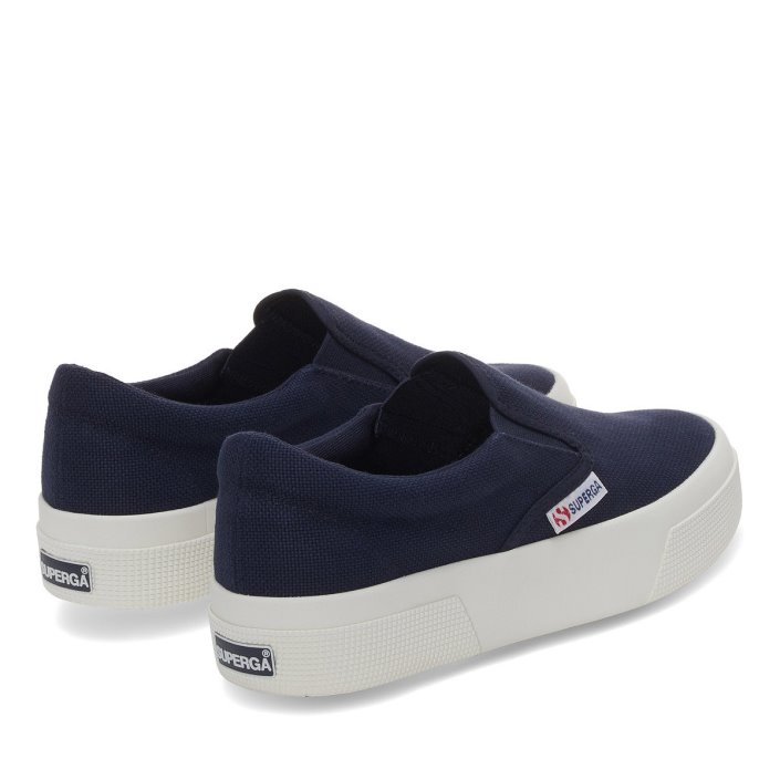 Superga Sale 2740 Platform Slip On Navy-F Avorio