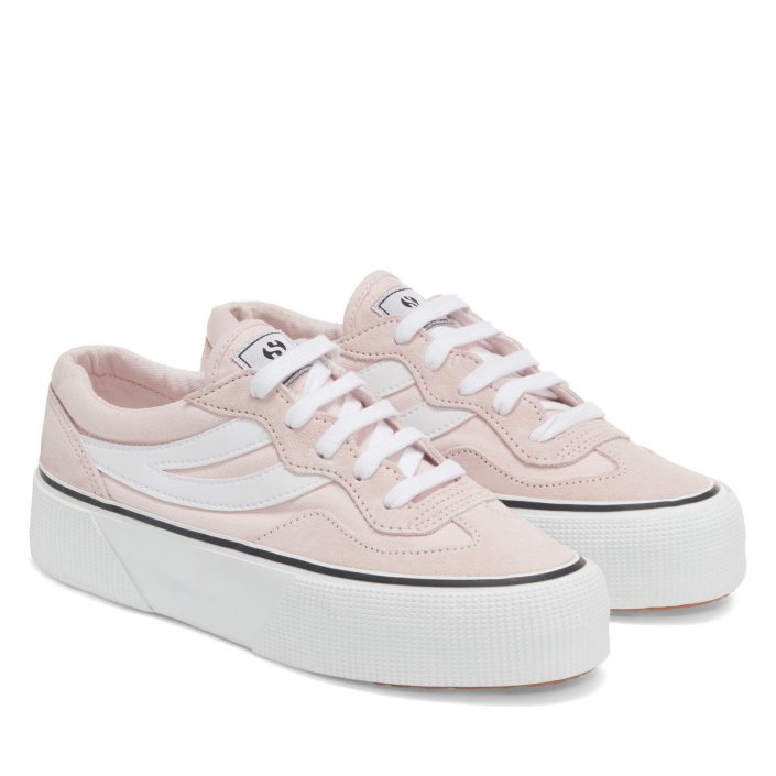 Superga Sale 3041 Revolley Colourblock Platform Pink Ish-White