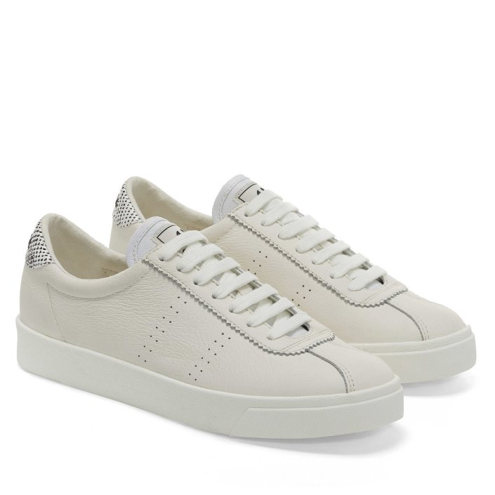 Superga Sale 2843 Club S Micro Faux Snake White Avorio Black Snake