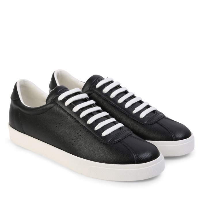 Superga Sale 2843 Club S Vegan Leather Black-White Avorio