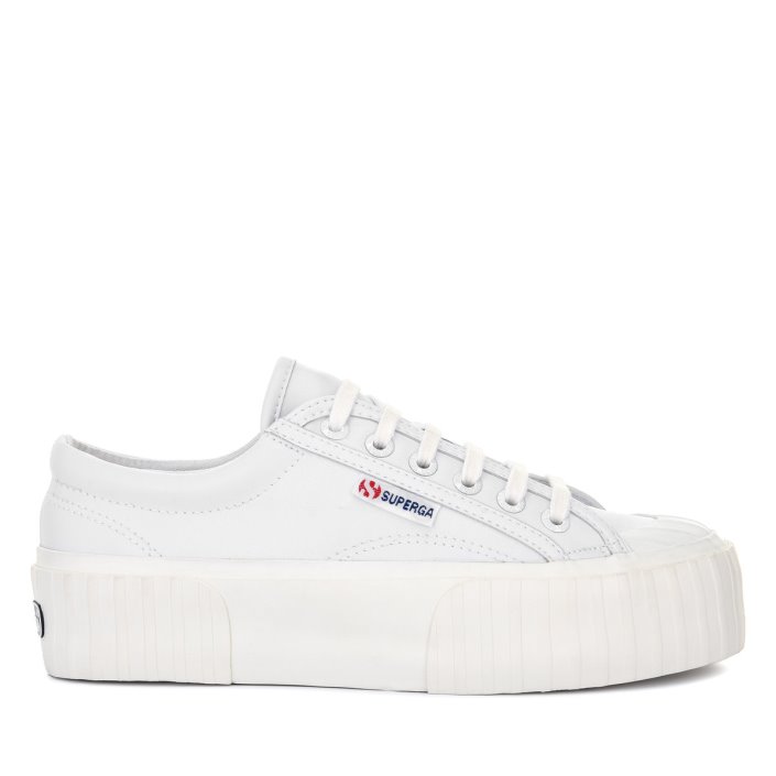 Superga Sale 2631 Stripe Platform Vegan White-White Avorio
