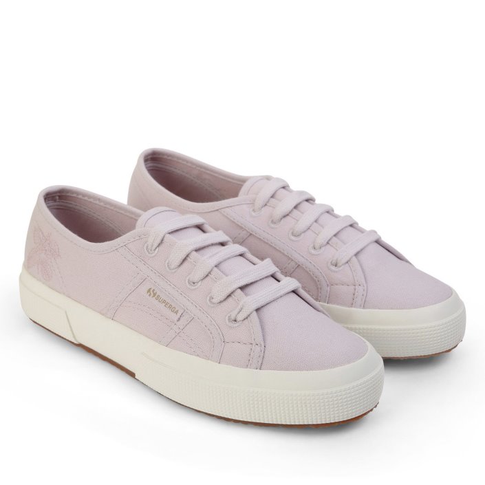 Superga Sale 2750 Natural Dye Embroidery Pink Magenta Leaves