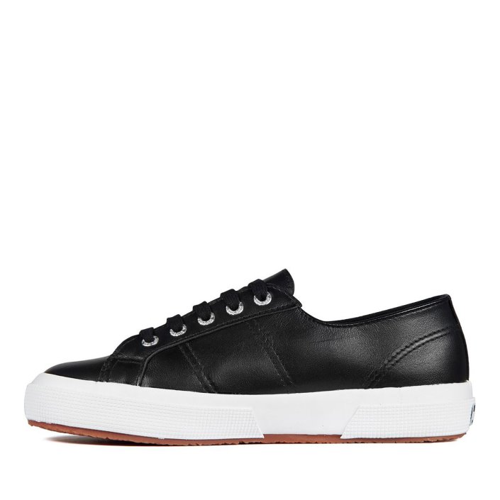Superga Sale 2750 Nappa Lea Black-White