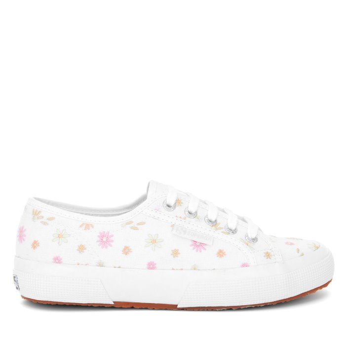 Superga Sale 2750 Flowers Embroidery White-Multicolour Flowers