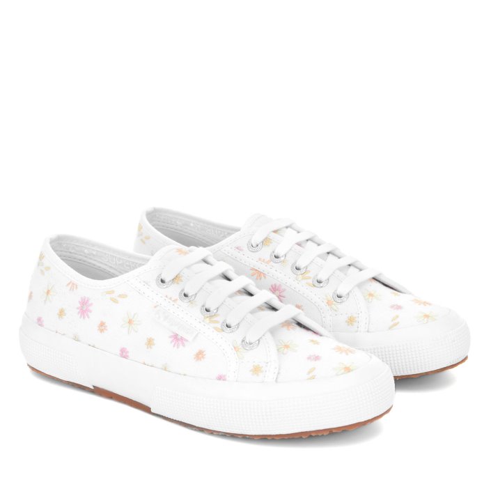 Superga Sale 2750 Flowers Embroidery White-Multicolour Flowers