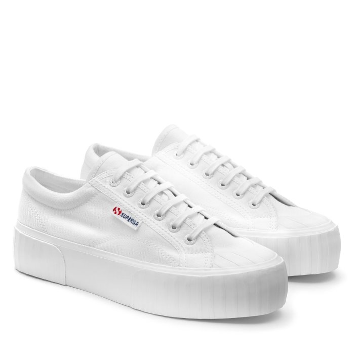 Superga Sale 2631 Stripe Platform White-White Avorio