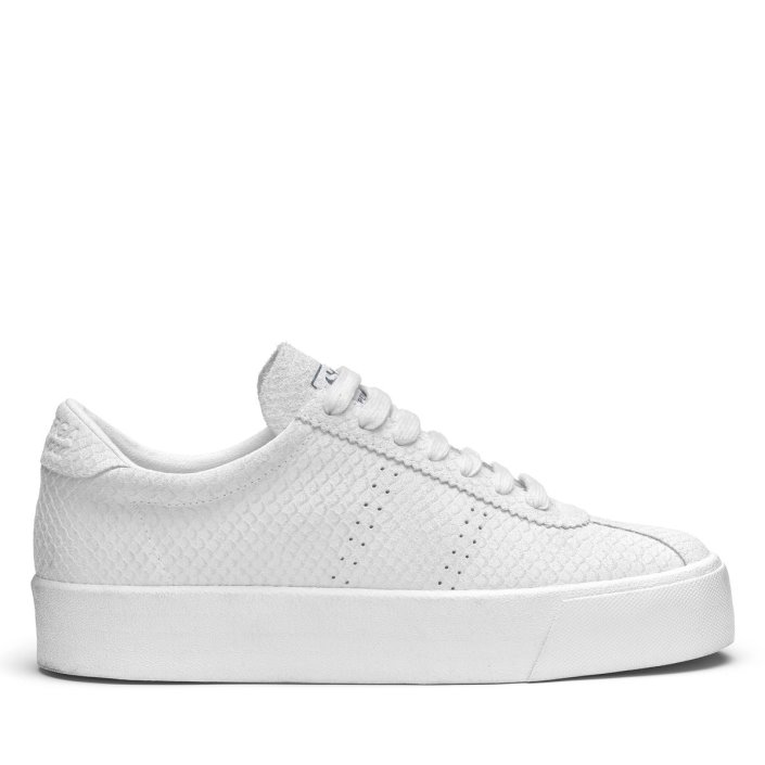 Superga Sale 2854 Club 3 Snake Suede Total White-White