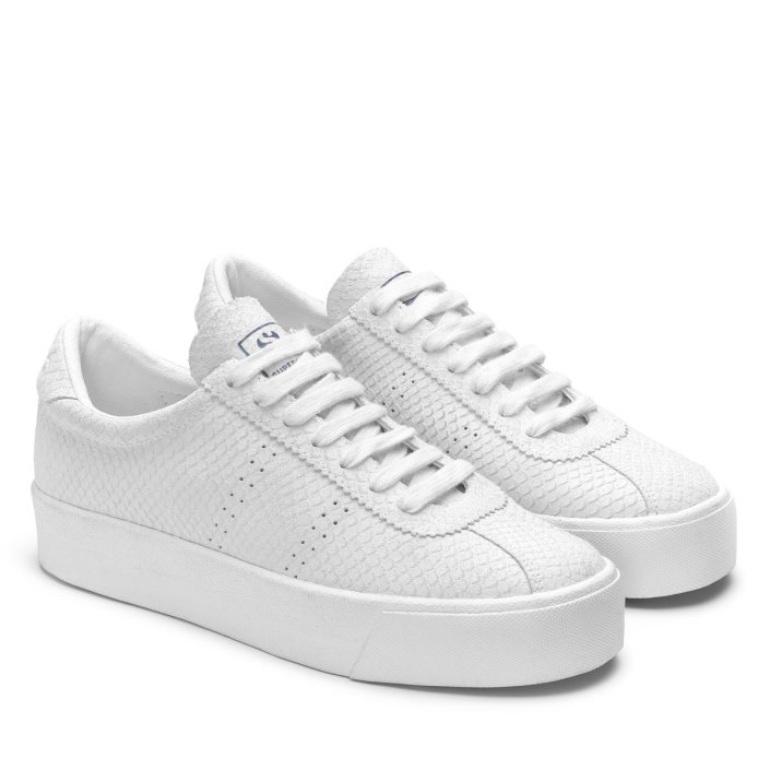 Superga Sale 2854 Club 3 Snake Suede Total White-White