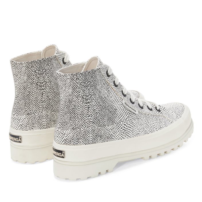 Superga Sale 2341 Alpina Micro Faux Snake White Avorio Black Snake