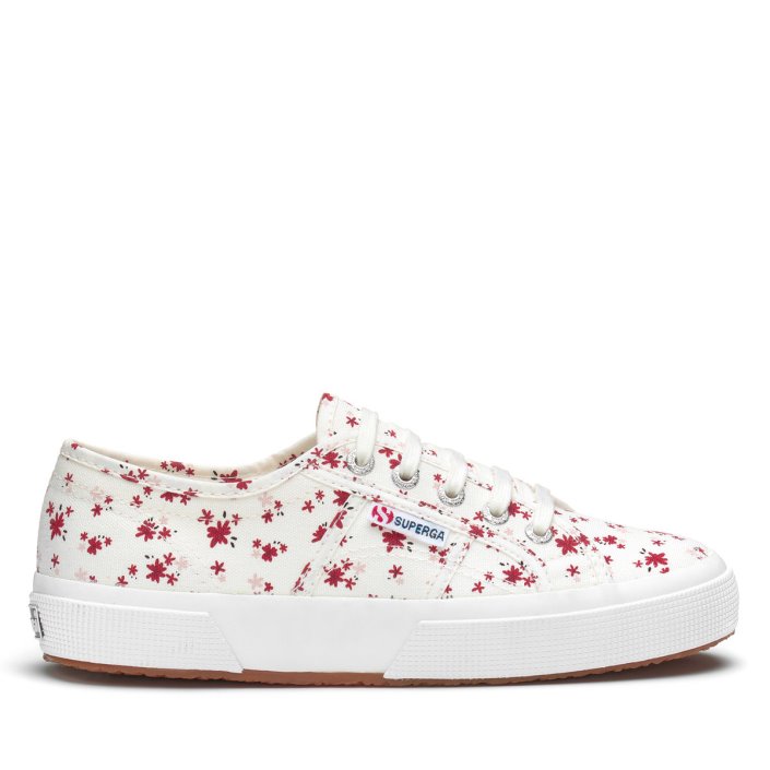 Superga Sale 2750 Flower Print White Avorio-Red